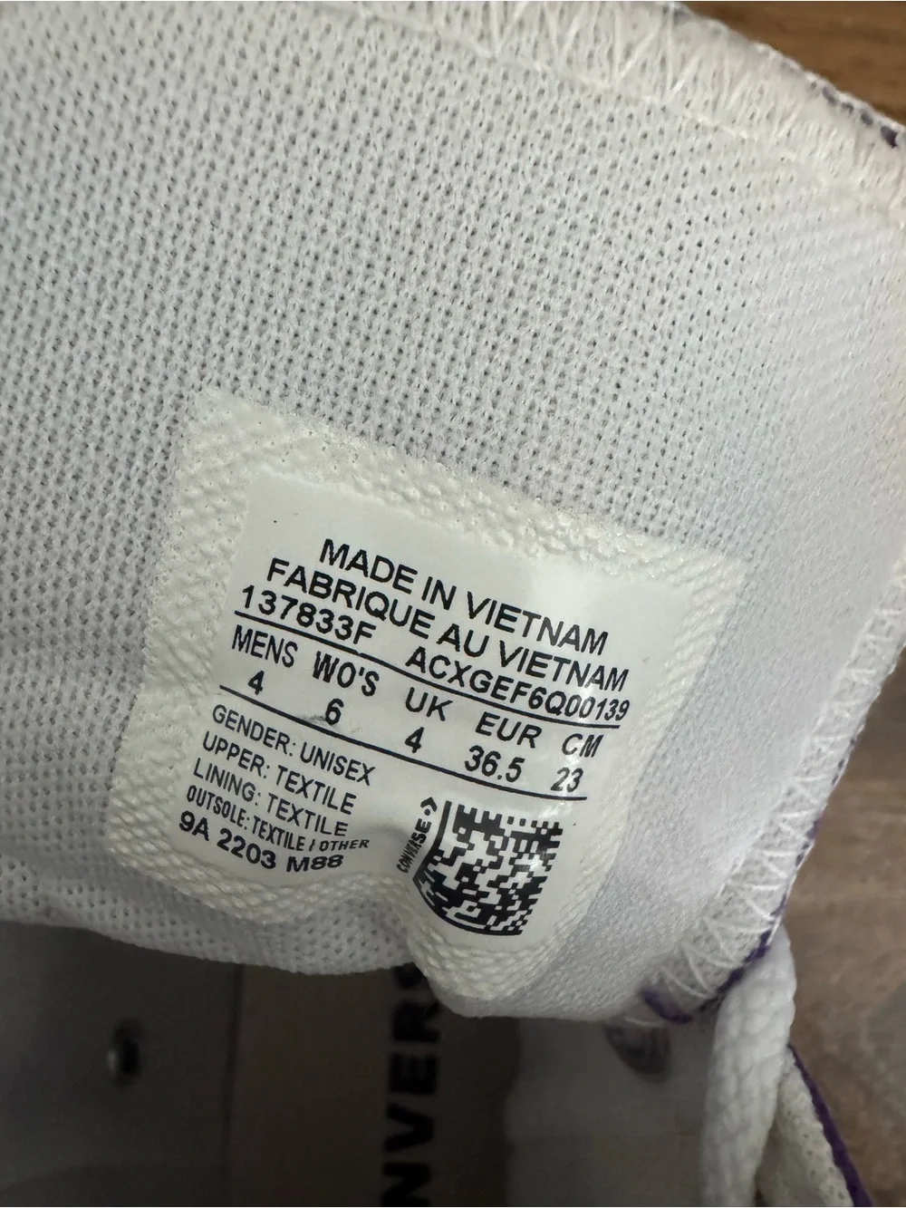 Converse Kids Purple High-Top Canvas Sneakers with White Accents